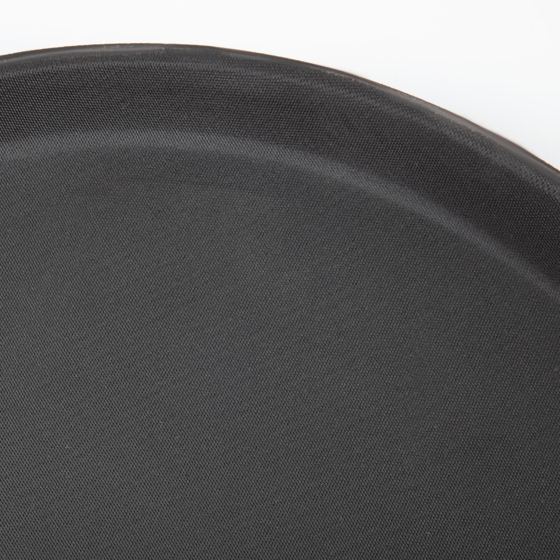 Olympia Kristallon Fibreglass Round Non-Slip Tray Black 356mm
