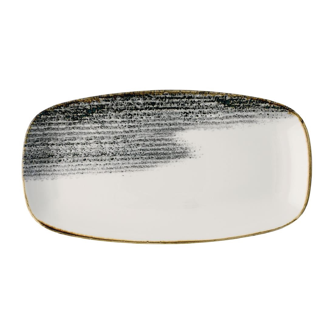 Churchill Homespun Accents Black Oblong Chef's Plates 298x153mm (12 Pack)