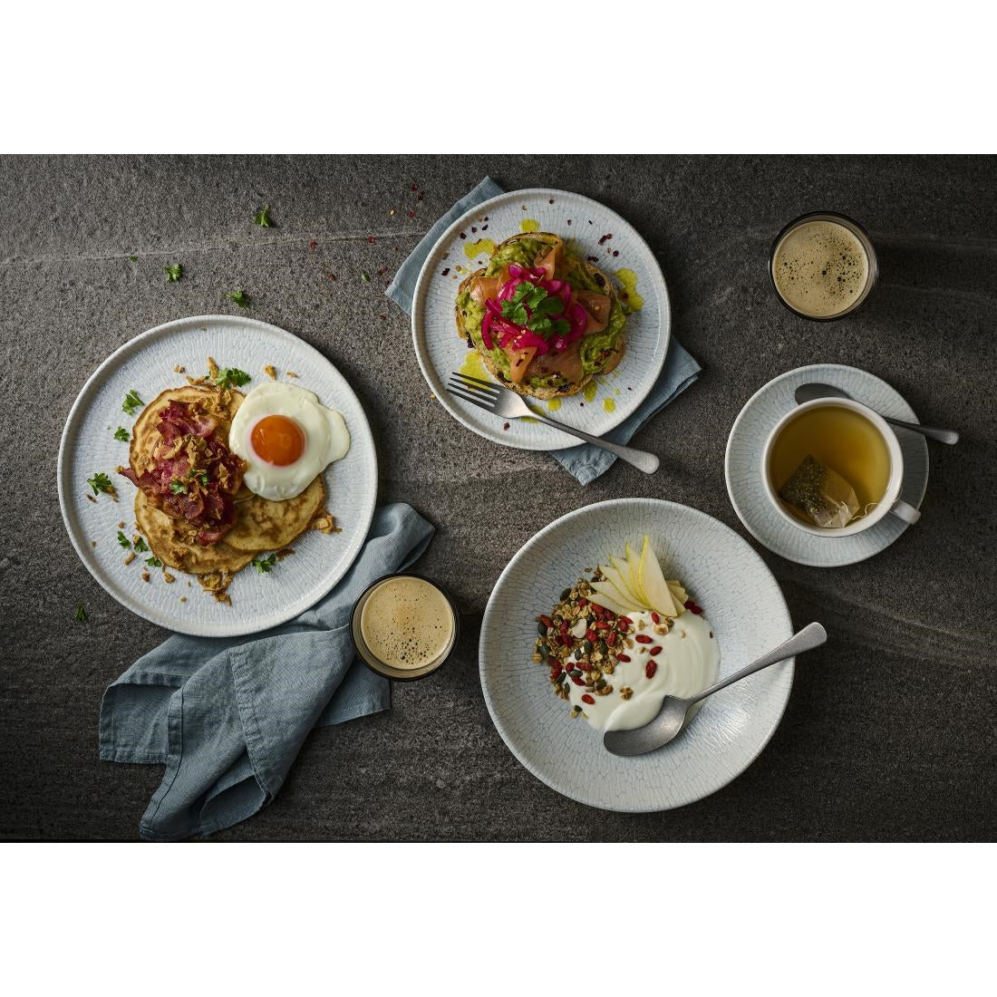 Churchill Delta Grey Walled Plates 260mm (6 Pack)