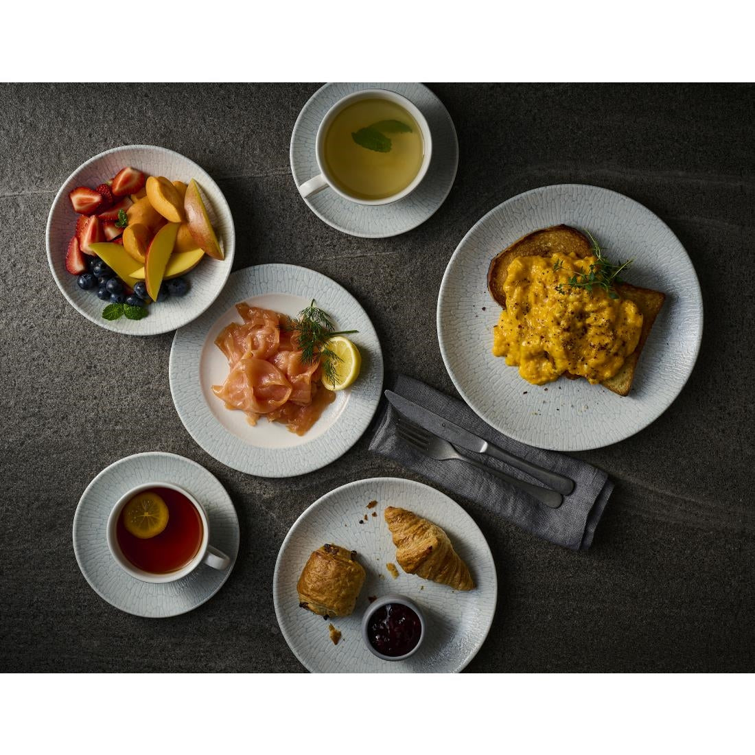 Churchill Delta Grey Saucers 156mm (12 Pack)