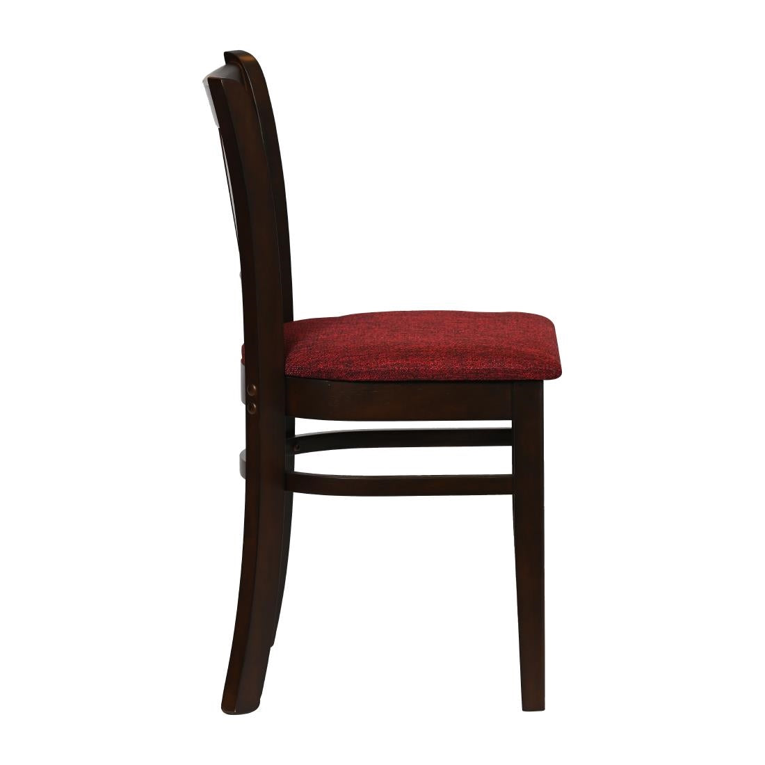 Turin Dining Table with 4 Manhattan Chairs in Dark Walnut with Shetland Scarlett