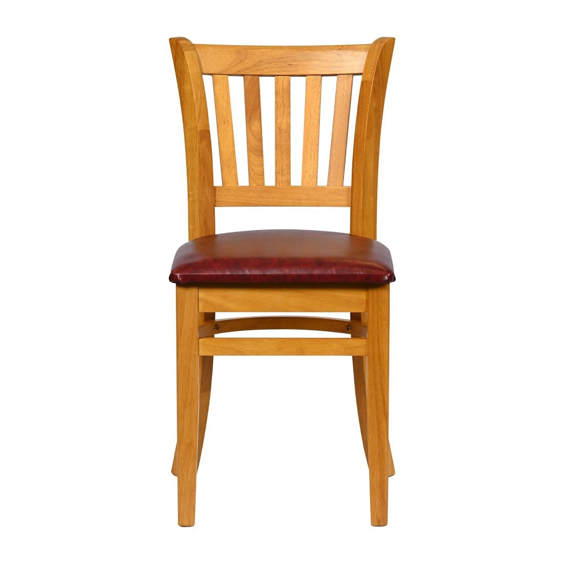 Turin Dining Table with 4 Manhattan Chairs in Soft Oak with Bison Bordeaux