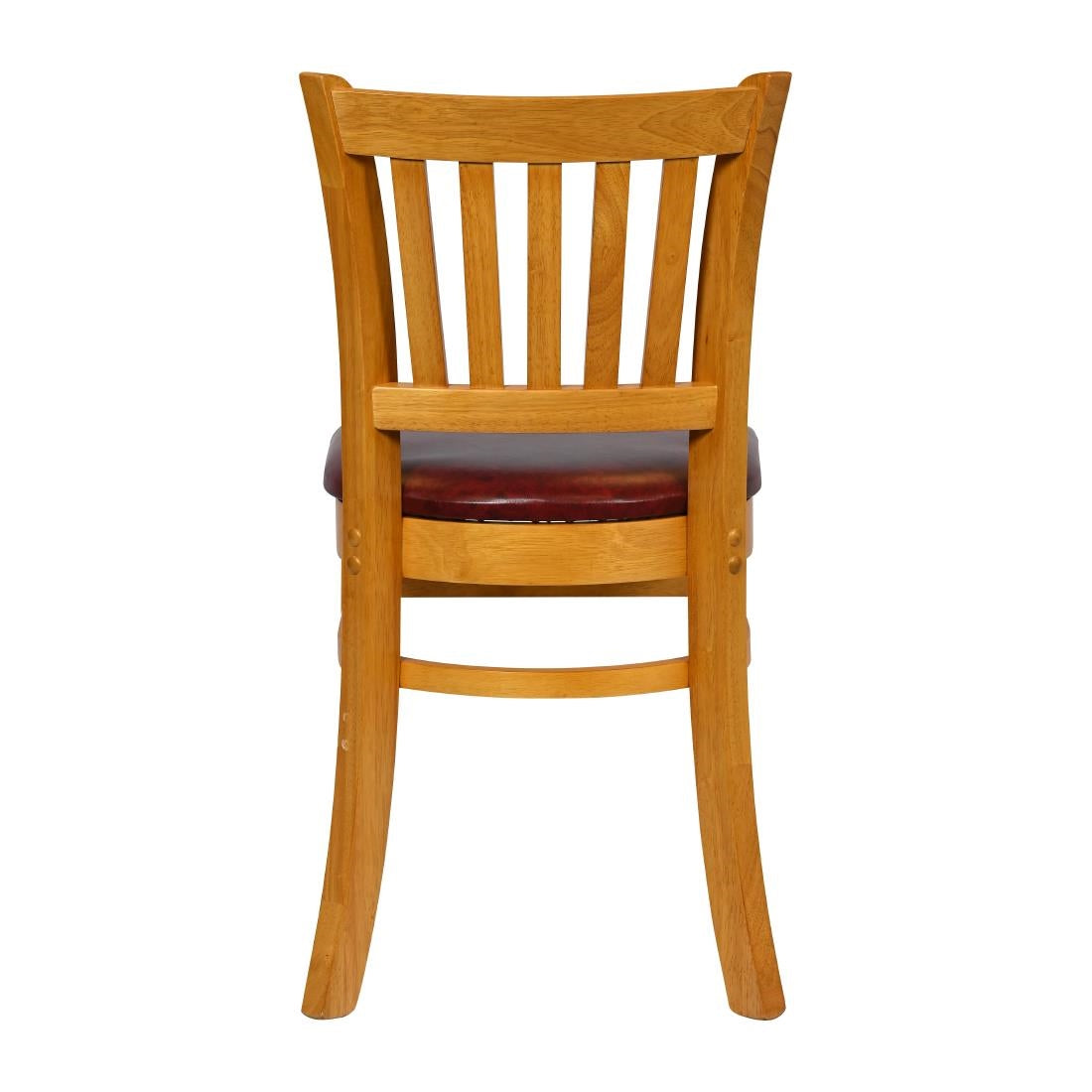 Turin Dining Table with 4 Manhattan Chairs in Soft Oak with Bison Bordeaux