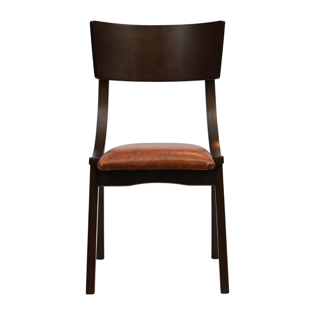 Chelsea Dining Chairs in Dark Walnut with Bison Tan Seats (6 Pack)