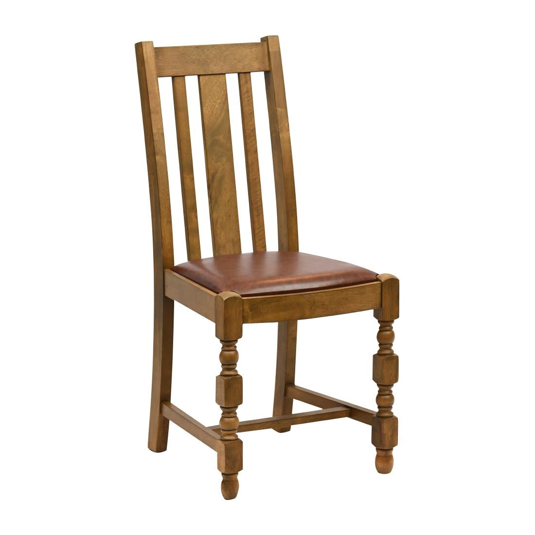 Thame Dining Chairs in Weathered Oak with Bison Espresso Seat (6 Pack)