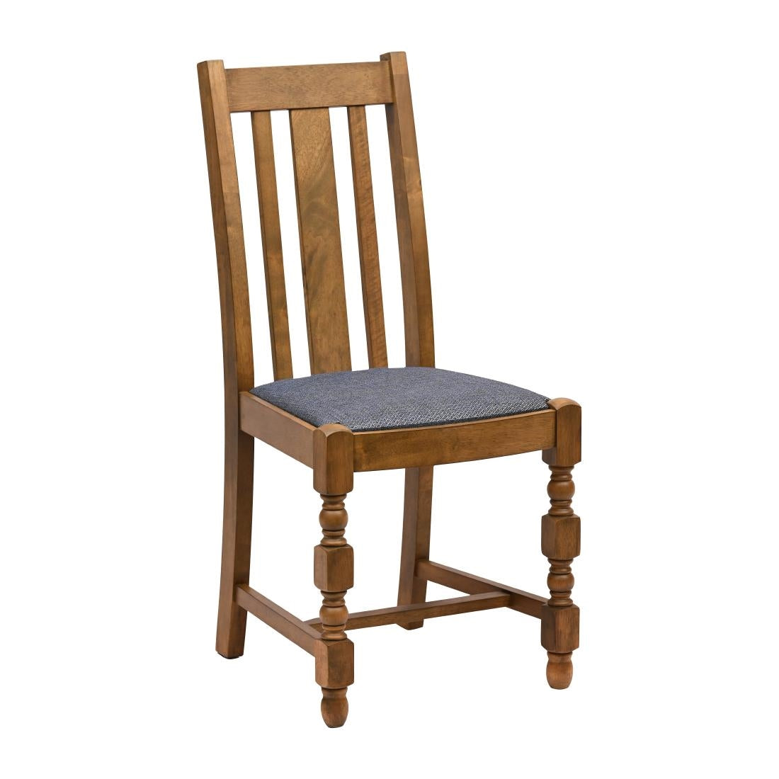 Thame Dining Chairs in Weathered Oak with Shetland Sea Seat (6 Pack)