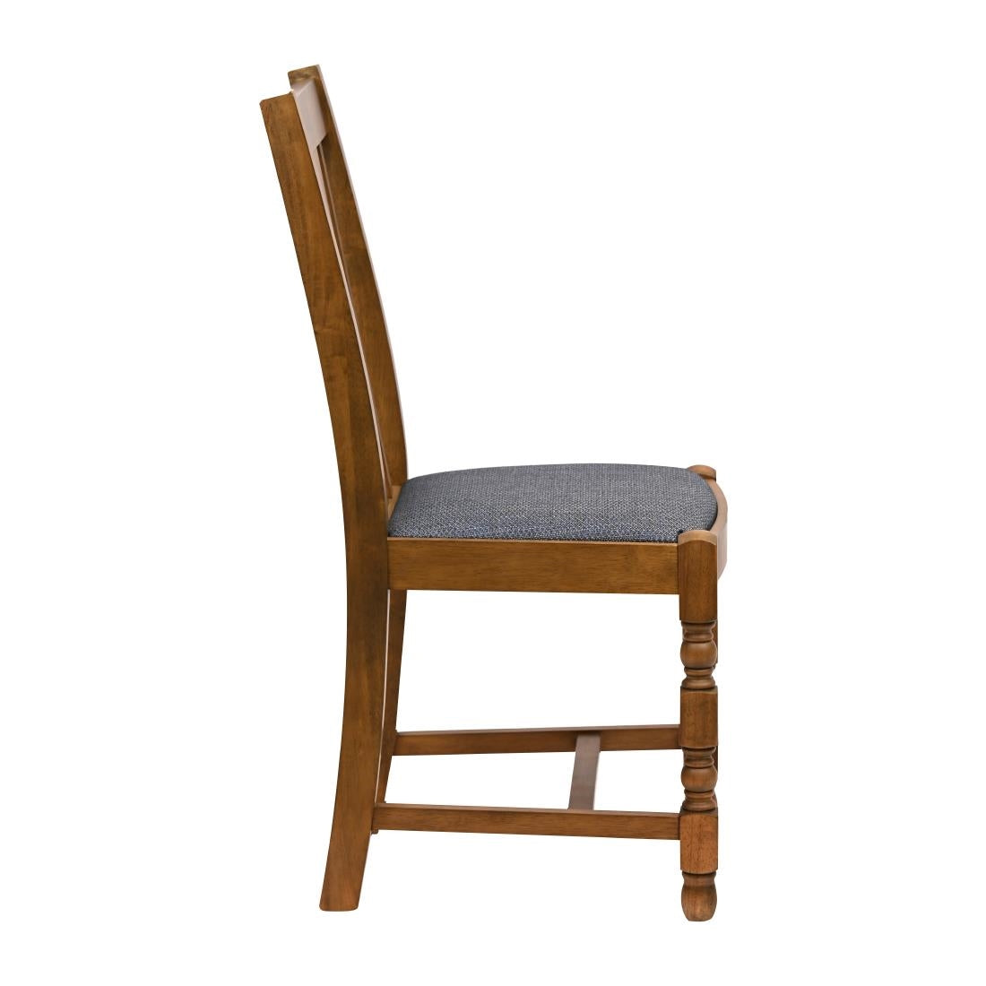 Thame Dining Chairs in Weathered Oak with Shetland Sea Seat (6 Pack)