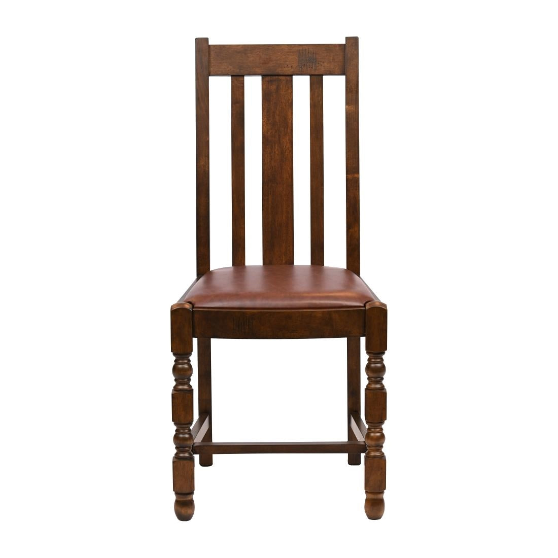 Thame Dining Chairs in Vintage Wood with Bison Espresso Seat (6 Pack)
