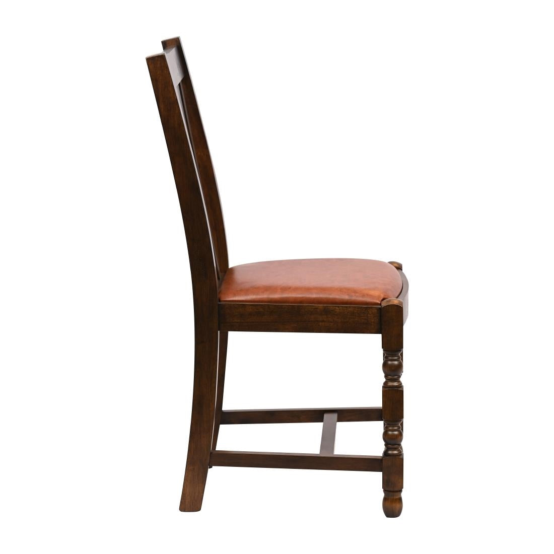Thame Dining Chairs in Vintage Wood with Bison Tan Seat (6 Pack)