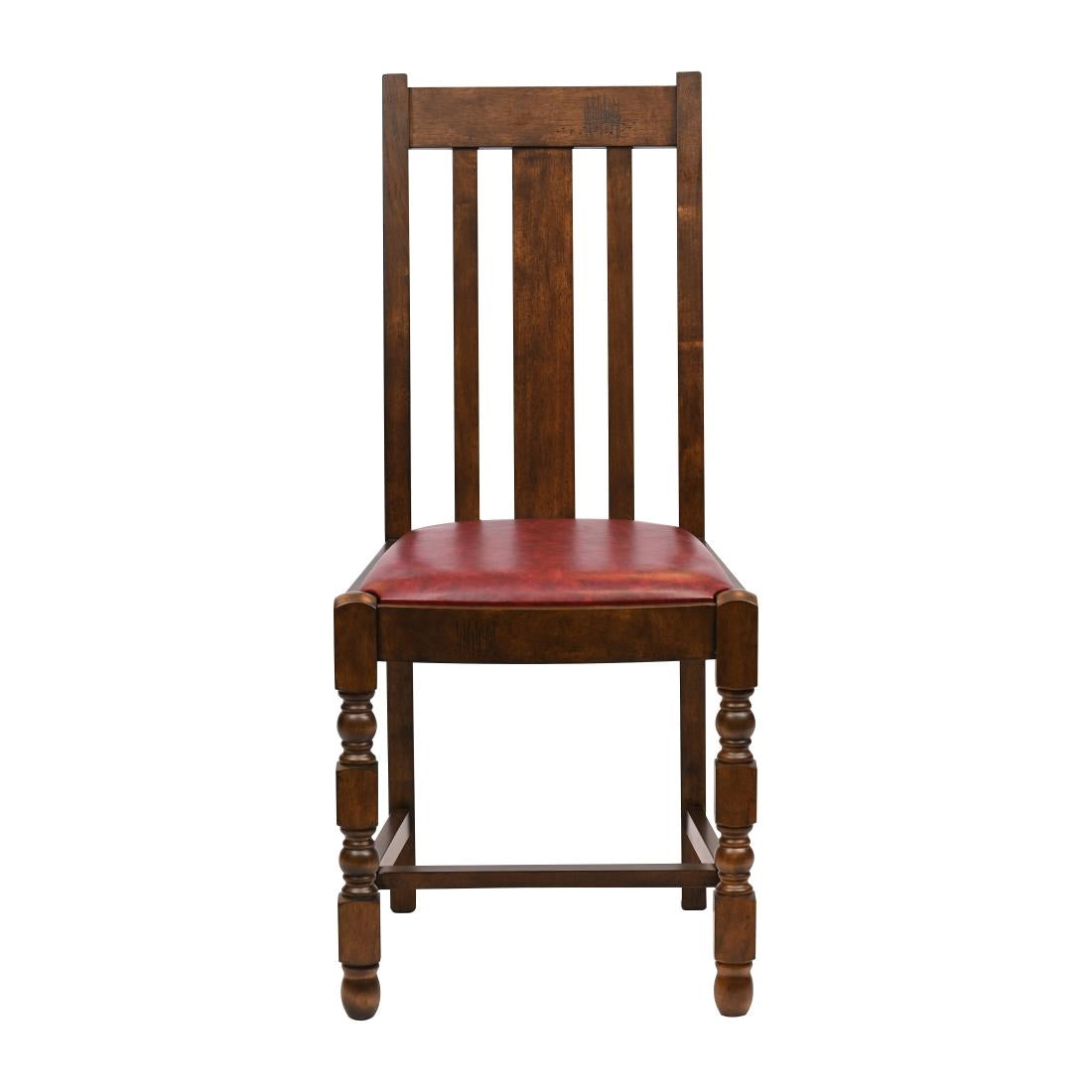 Thame Dining Chairs in Vintage Wood with Bison Bordeaux Seat (6 Pack)