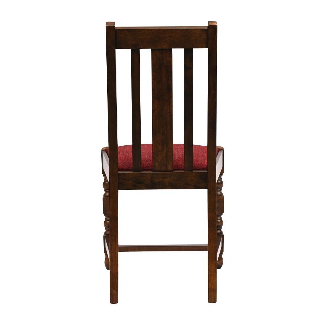 Thame Dining Chairs in Vintage Wood with Shetland Scarlett Seat (6 Pack)