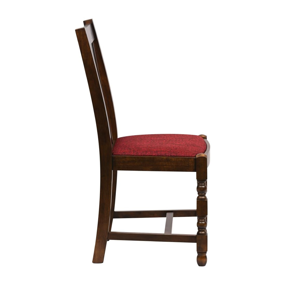 Thame Dining Chairs in Vintage Wood with Shetland Scarlett Seat (6 Pack)
