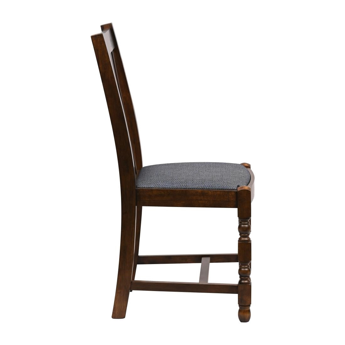 Thame Dining Chairs in Vintage Wood with Shetland Sea Seat (6 Pack)