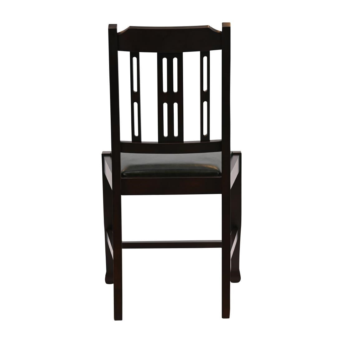 Lattice Back Dining Chairs in Dark Walnut with Bison Cedar Seat (6 Pack)