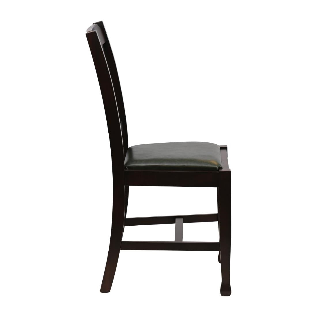 Lattice Back Dining Chairs in Dark Walnut with Bison Cedar Seat (6 Pack)