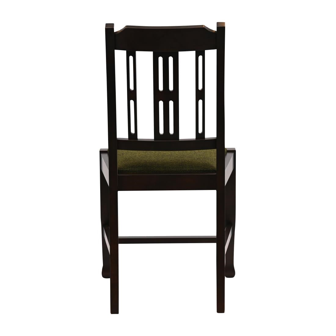 Lattice Back Dining Chairs in Dark Walnut with Shetland Forest Seat (6 Pack)