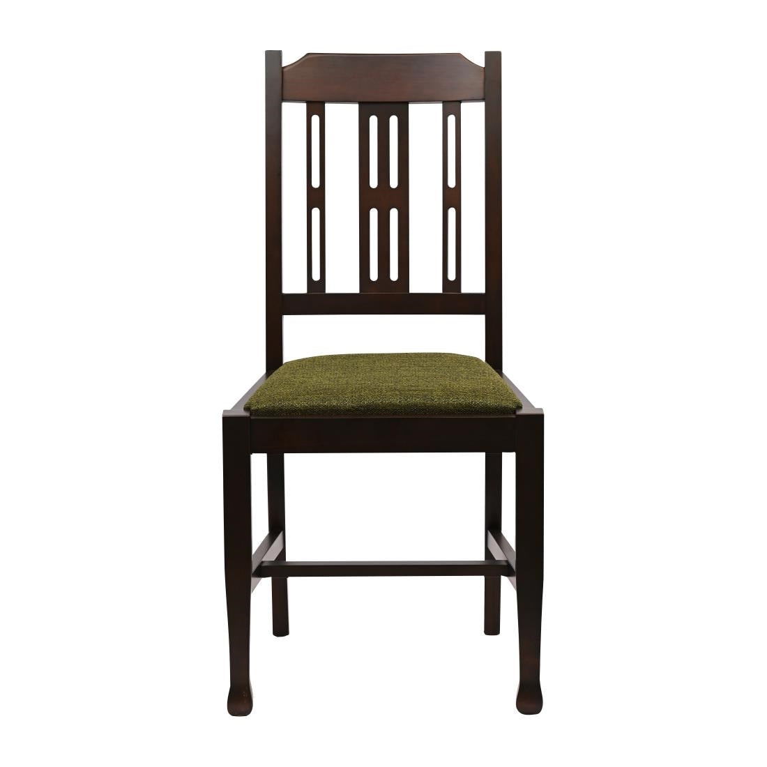 Lattice Back Dining Chairs in Dark Walnut with Shetland Forest Seat (6 Pack)