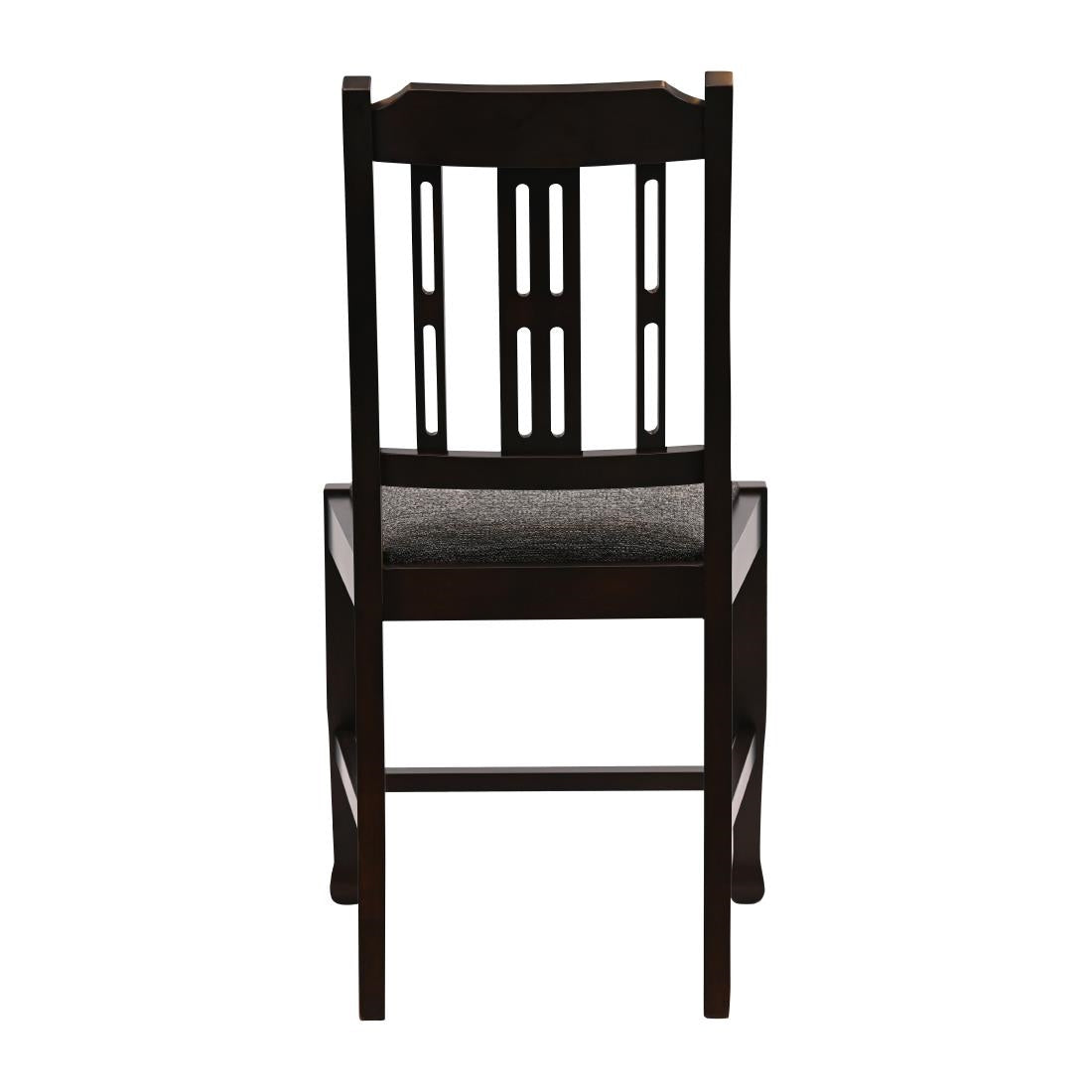 Lattice Back Dining Chairs in Dark Walnut with Shetland Smoke Seat (6 Pack)