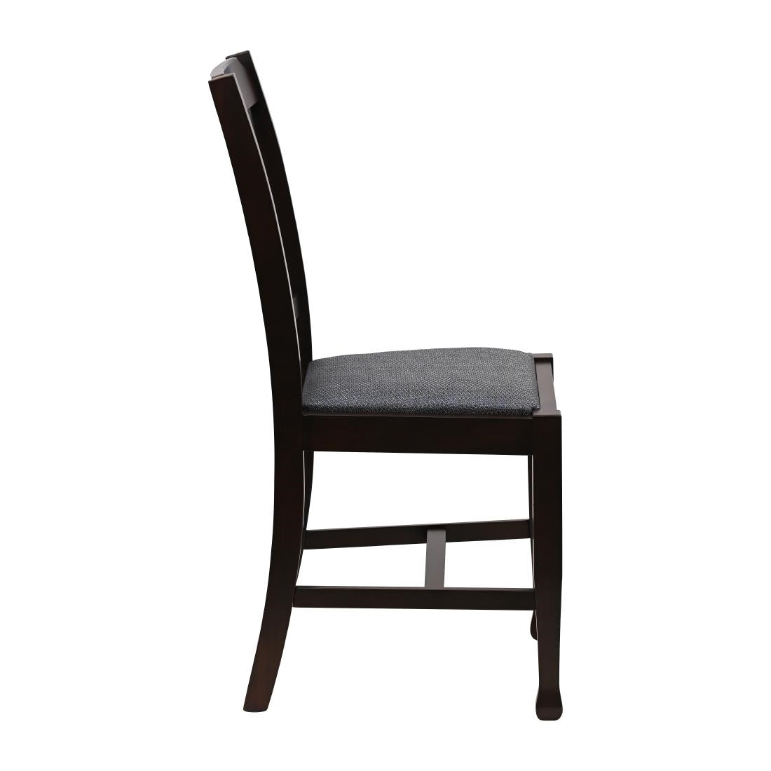 Lattice Back Dining Chairs in Dark Walnut with Shetland Sea Seat (6 Pack)