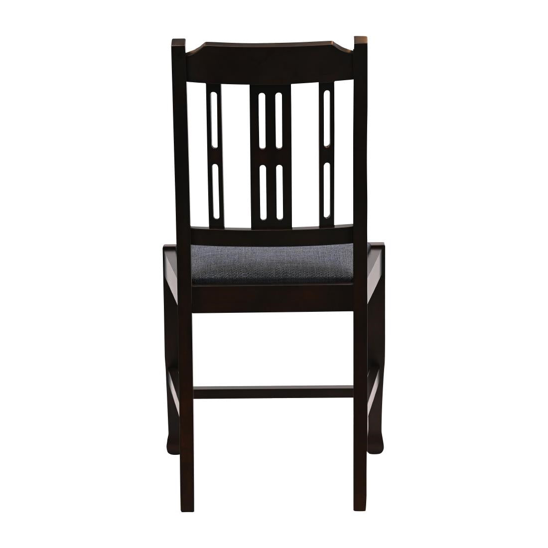 Lattice Back Dining Chairs in Dark Walnut with Shetland Sea Seat (6 Pack)