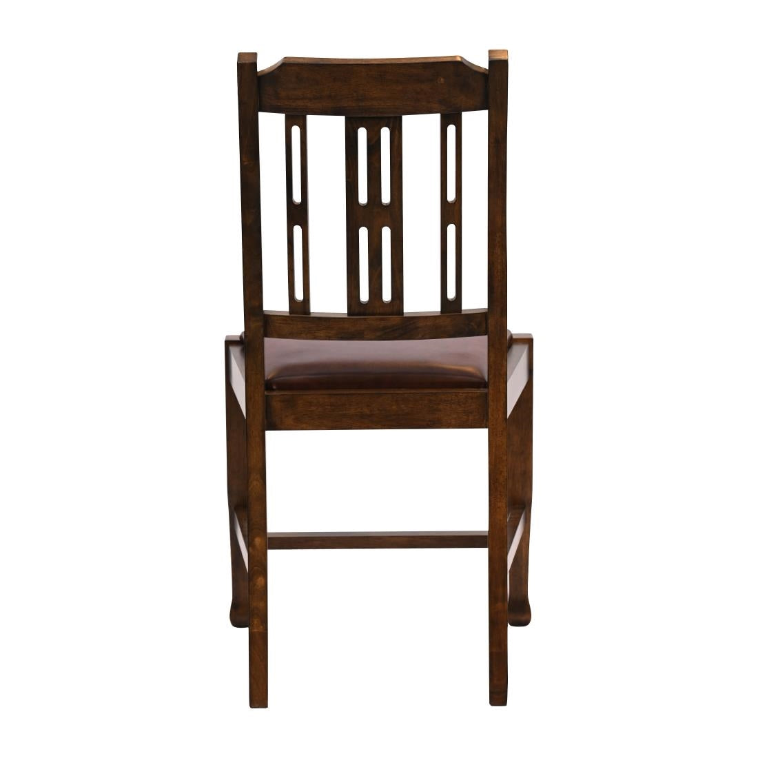 Lattice Back Dining Chairs in Vintage Wood with Bison Espresso Seat (6 Pack)