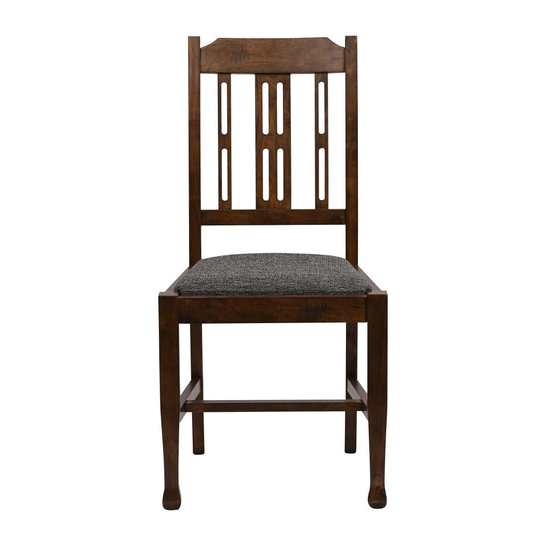 Lattice Back Dining Chairs in Vintage Wood with Shetland Smoke Seat (6 Pack)