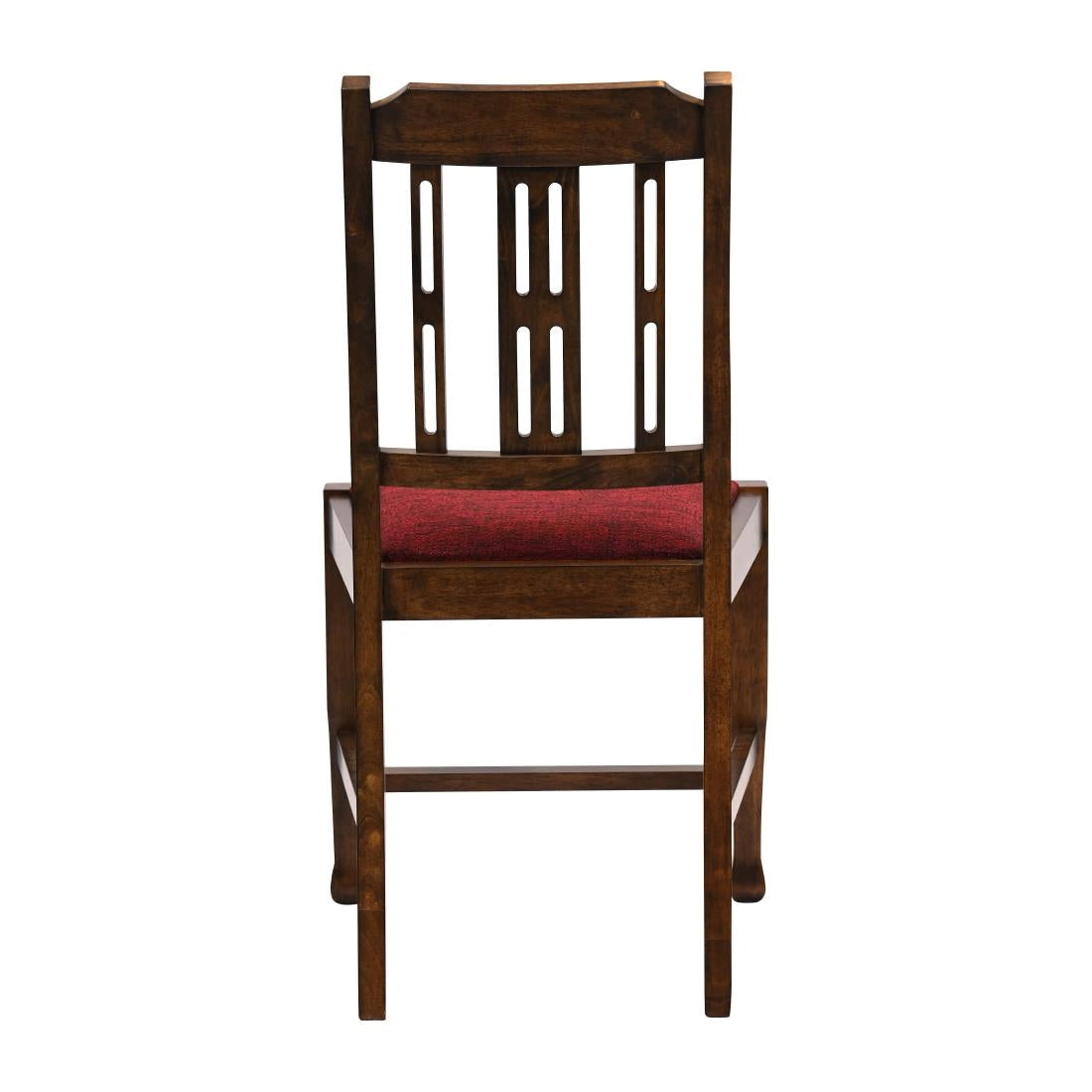 Lattice Back Dining Chairs in Vintage Wood with Shetland Scarlett Seat (6 Pack)