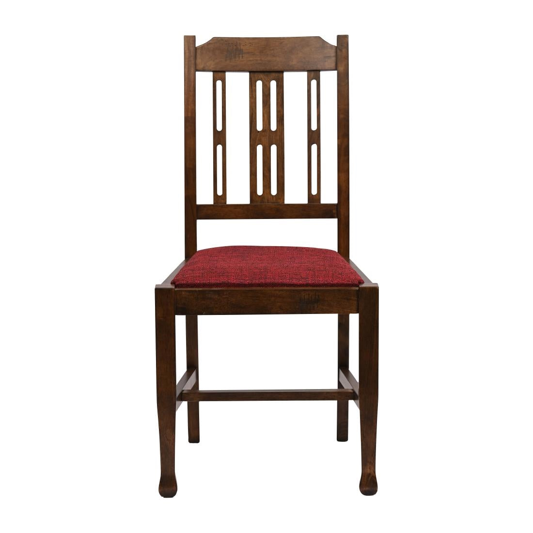 Lattice Back Dining Chairs in Vintage Wood with Shetland Scarlett Seat (6 Pack)