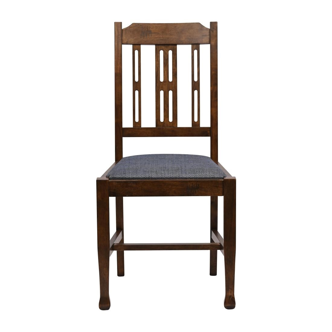 Lattice Back Dining Chairs in Vintage Wood with Shetland Sea Seat (6 Pack)