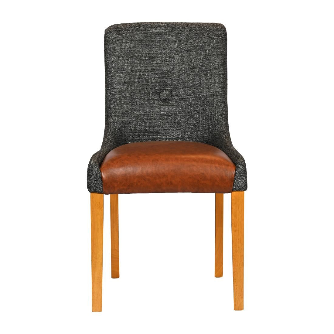 Bath Soft Oak Dining Chairs with Smoke Back & Tan Seat (6 Pack)