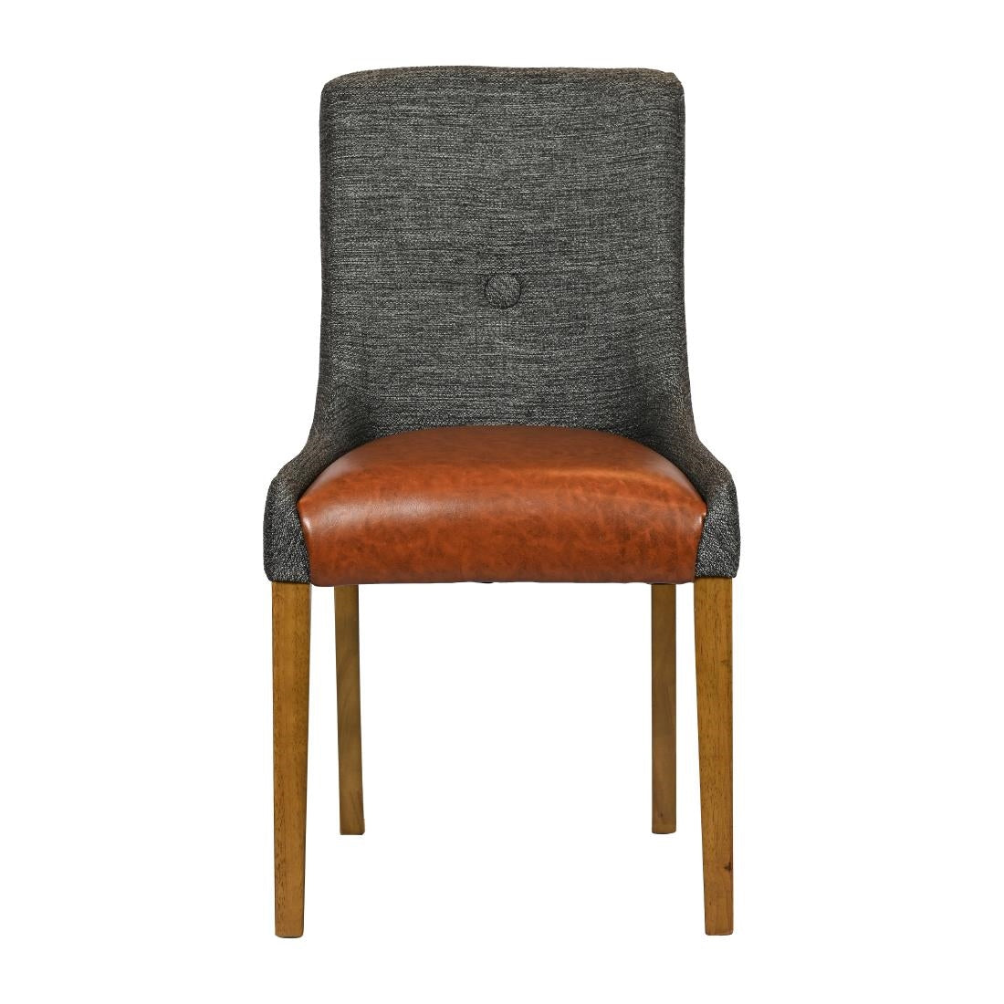 Bath Weathered Oak Dining Chairs with Smoke Back & Tan Seat (6 Pack)