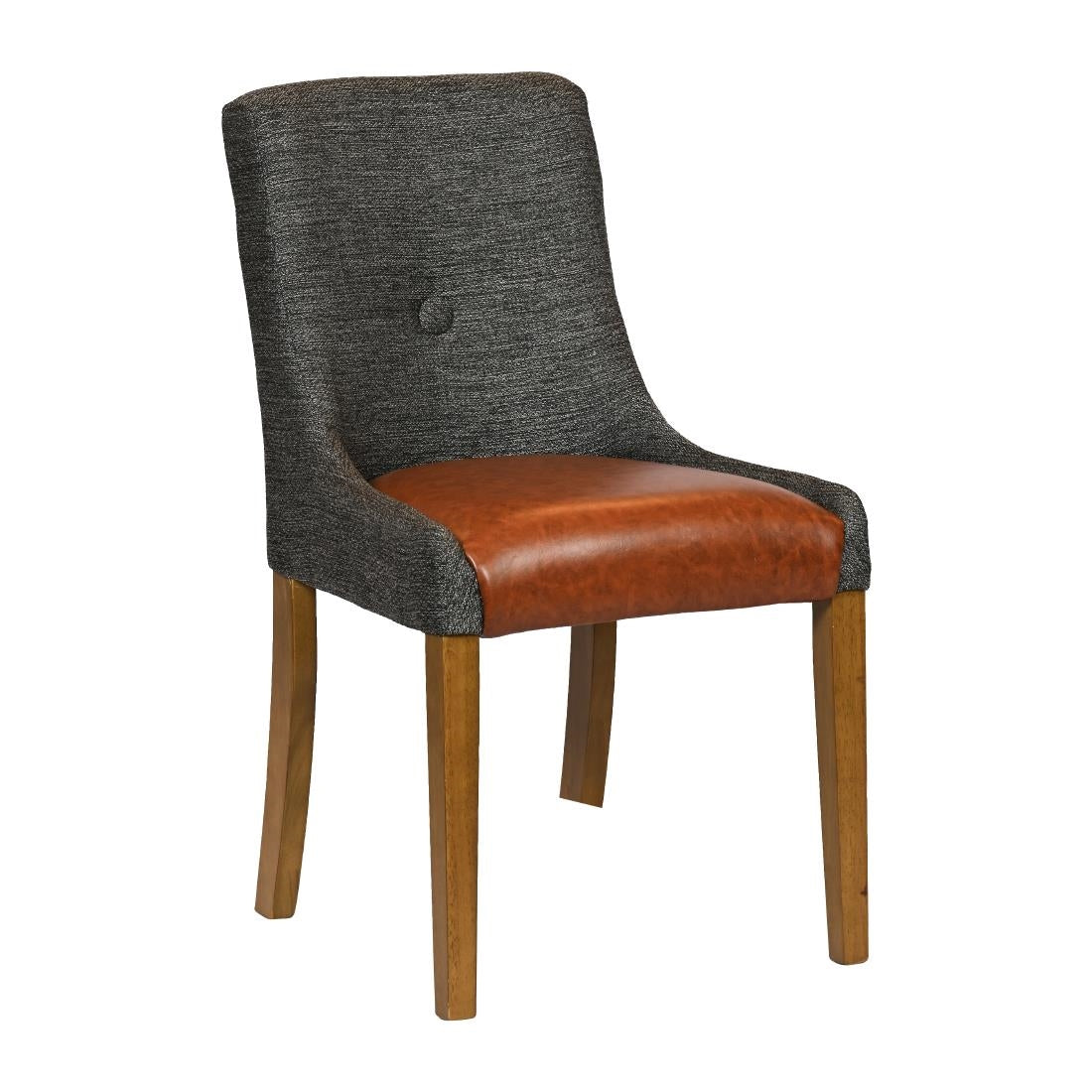 Bath Weathered Oak Dining Chairs with Smoke Back & Tan Seat (6 Pack)