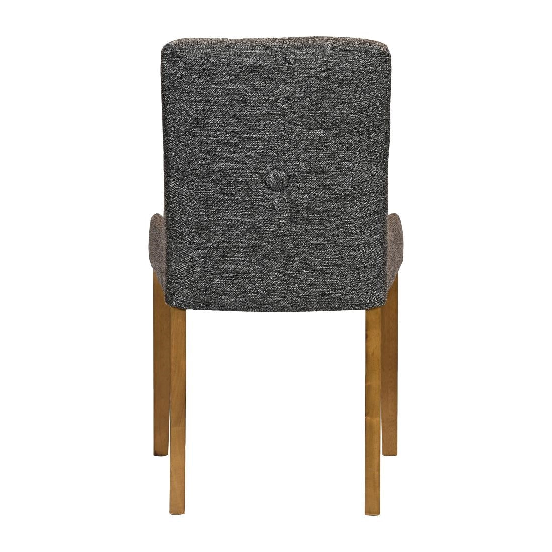 Bath Weathered Oak Dining Chairs with Smoke Back & Tan Seat (6 Pack)