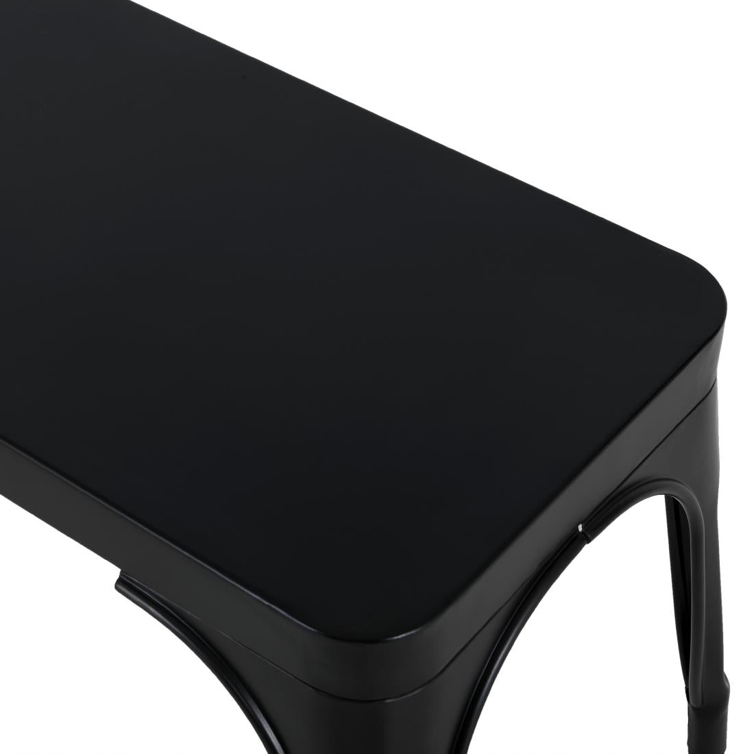 Bolero Bistro Metal Benches Black 1000mm (2 Pack)
