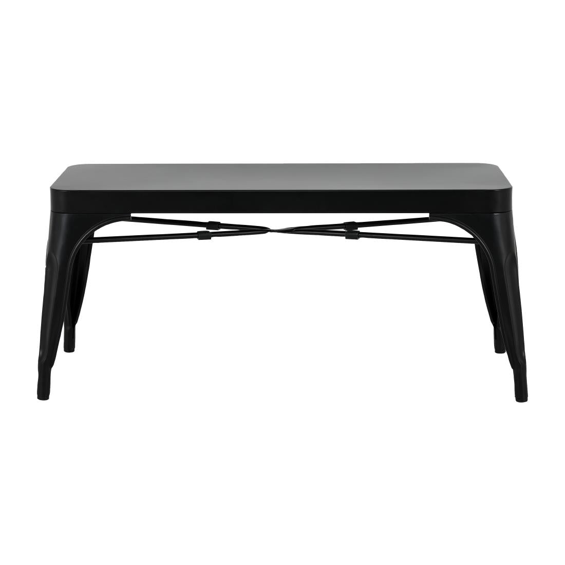 Bolero Bistro Metal Benches Black 1000mm (2 Pack)