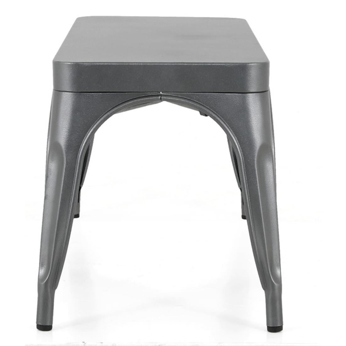 Bolero Bistro Metal Benches Gunmetal 1000mm (2 Pack)