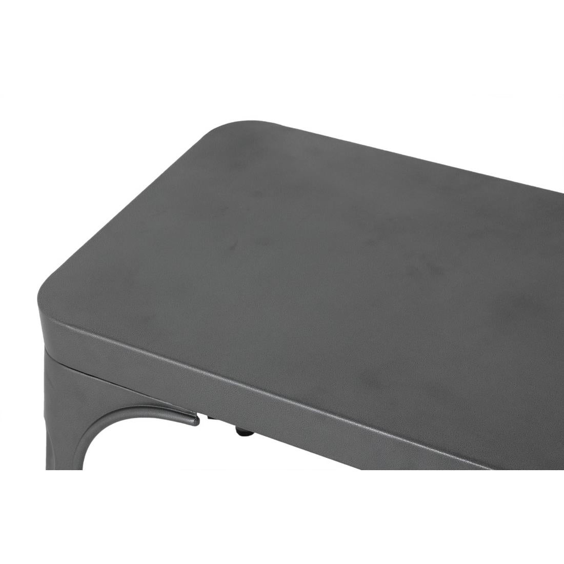 Bolero Bistro Metal Benches Gunmetal 1000mm (2 Pack)