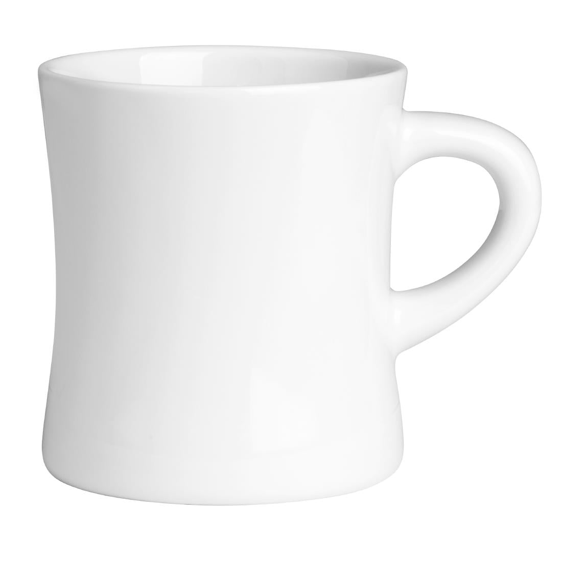 Olympia Whiteware Hollow Mugs 300ml (6 Pack)