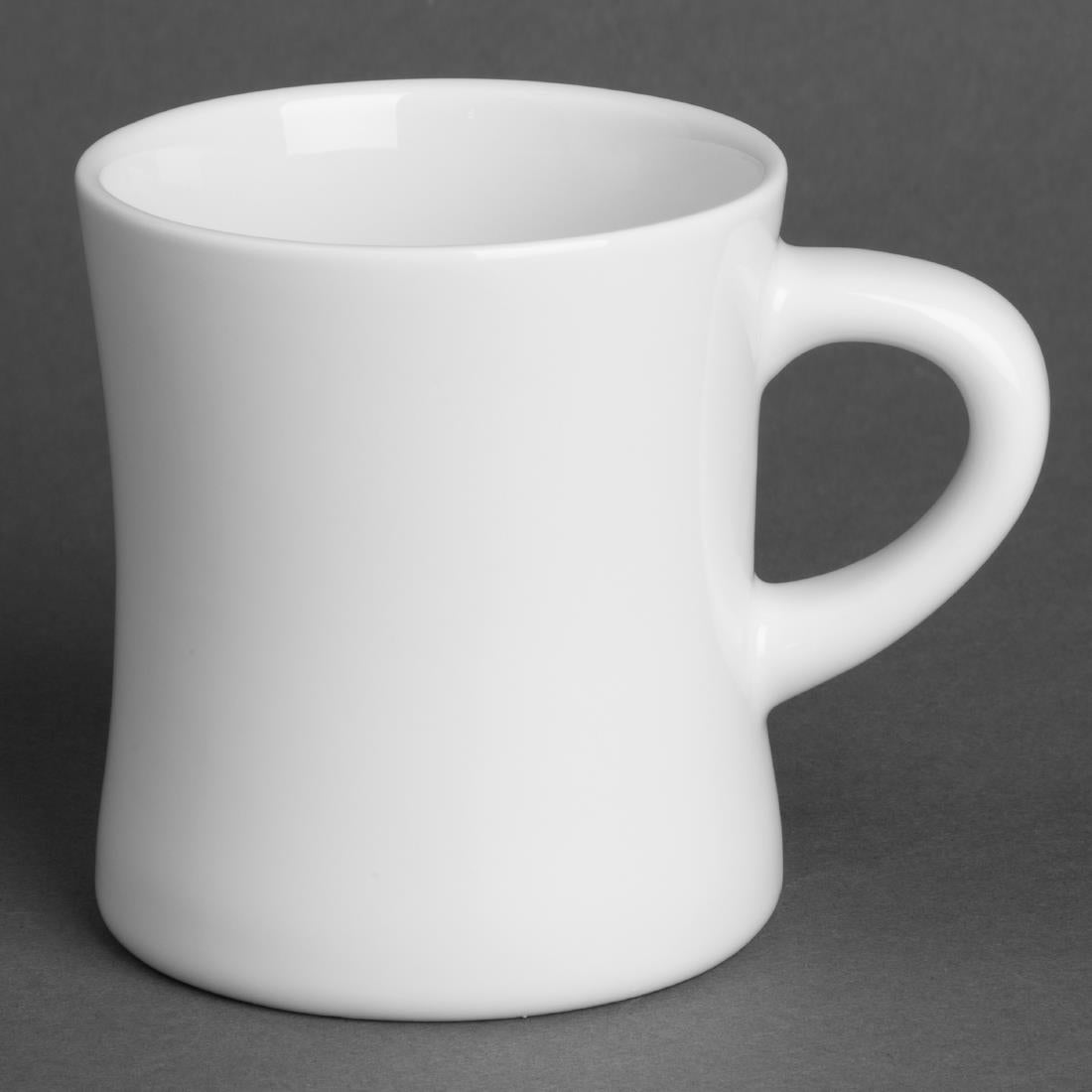 Olympia Whiteware Hollow Mugs 300ml (6 Pack)