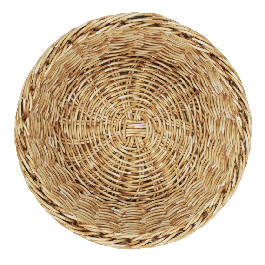 Olympia Polywicker Round Basket Light Brown 220mm