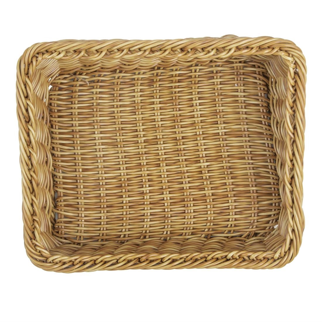Olympia Polywicker Rectangular Display Basket Light Brown 360x300mm