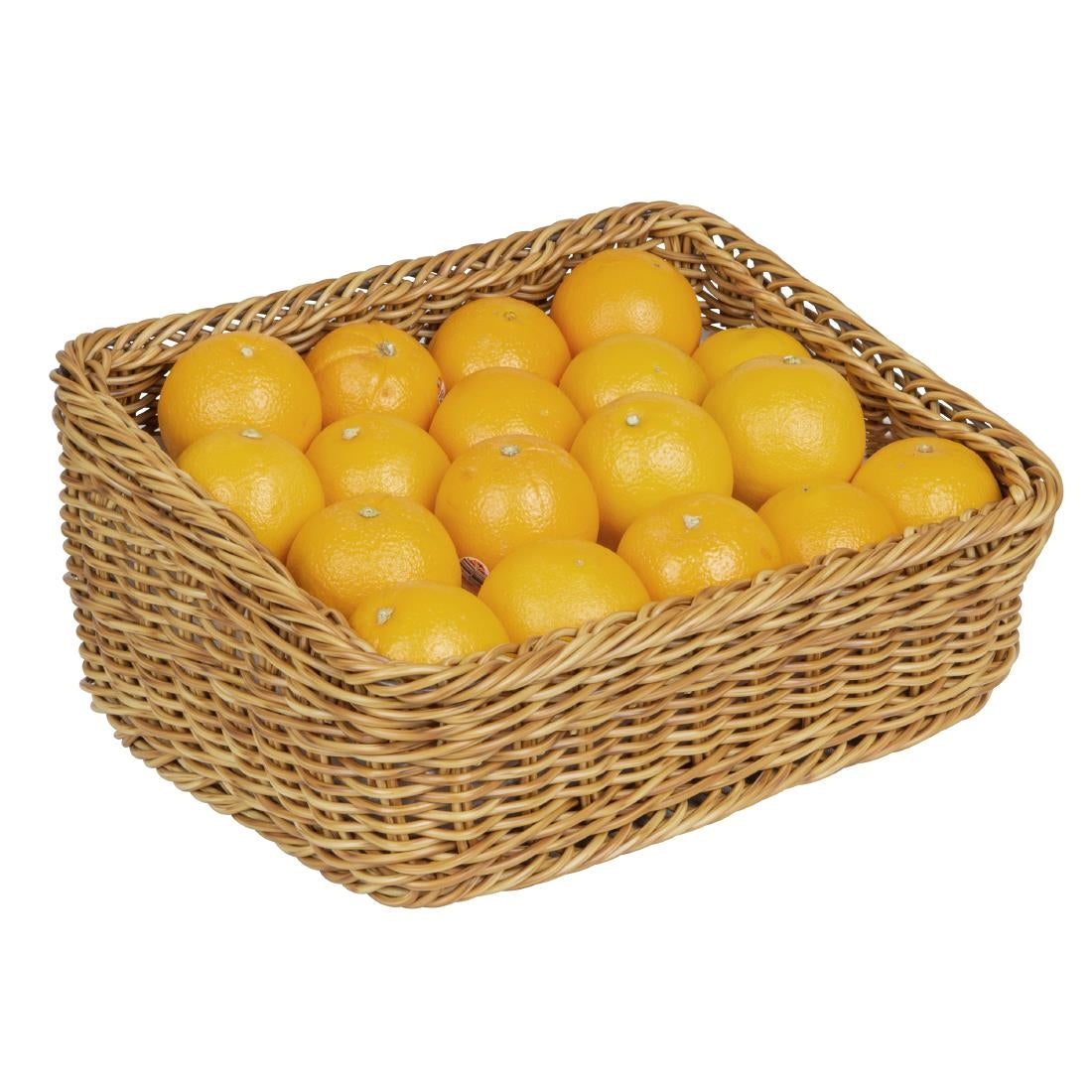 Olympia Polywicker Rectangular Display Basket Light Brown 360x300mm