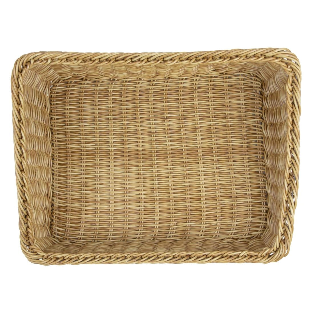 Olympia Polywicker Rectangular Display Basket Light Brown 525x385mm
