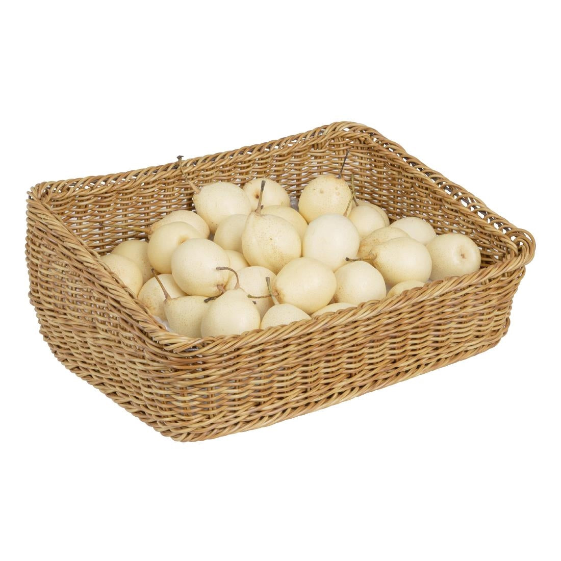 Olympia Polywicker Rectangular Display Basket Light Brown 525x385mm