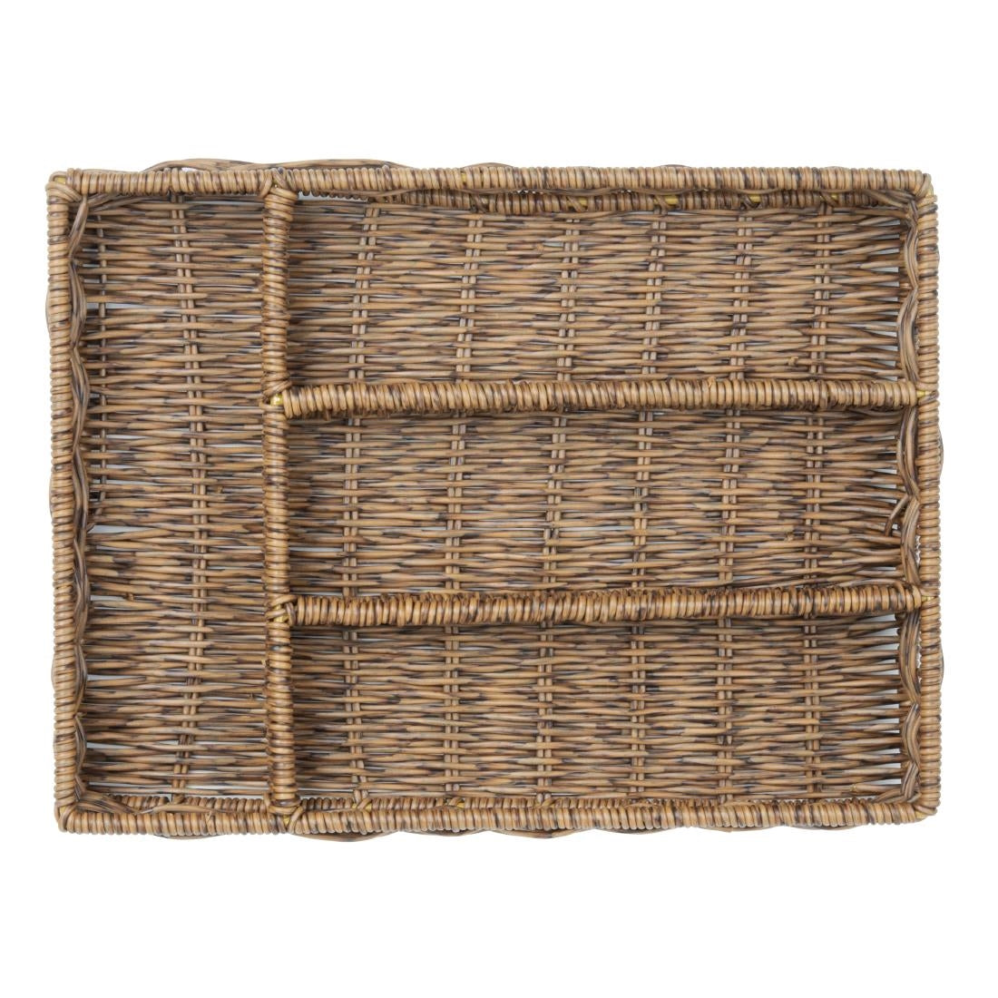 Olympia Polywicker Cutlery Organiser Dark Brown 340x250mm