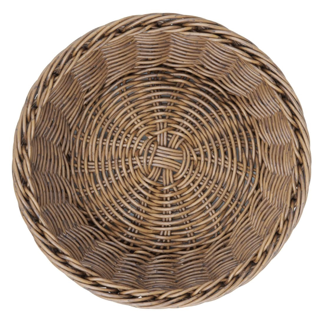 Olympia Polywicker Round Basket Dark Brown 220mm