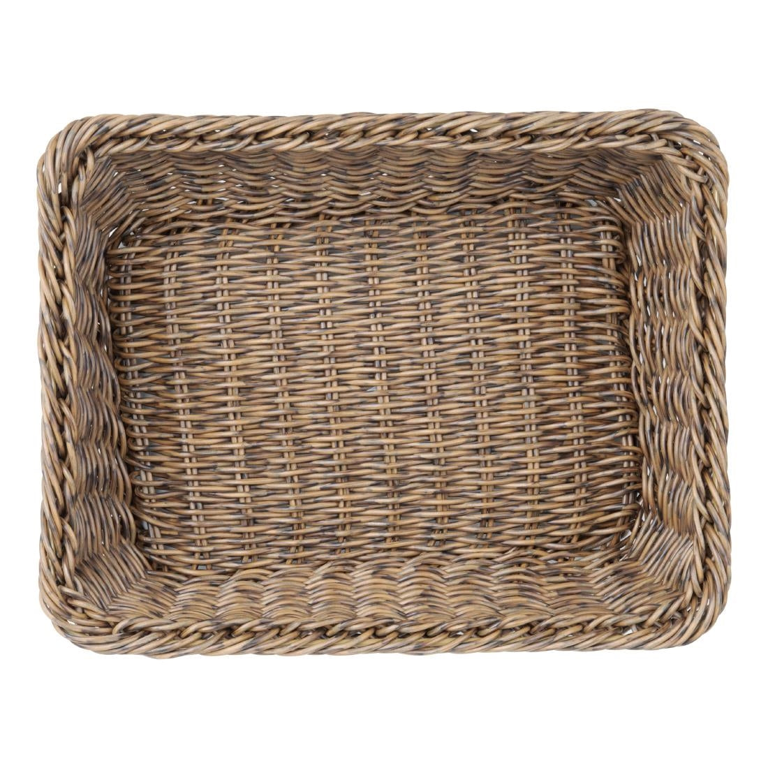Olympia Polywicker Rectangular Basket Dark Brown 300x230mm