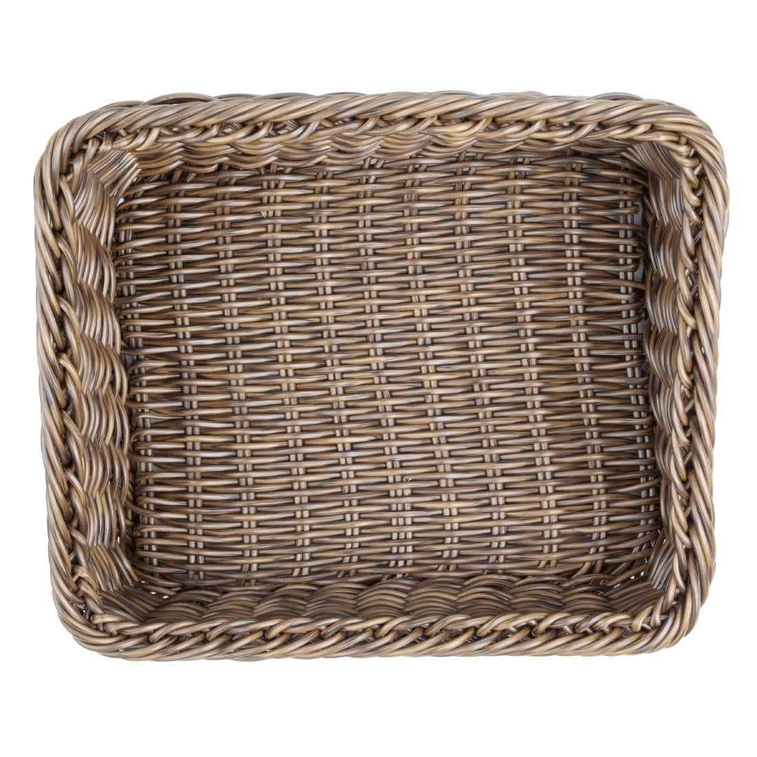 Olympia Polywicker Rectangular Display Basket Dark Brown 360x300mm