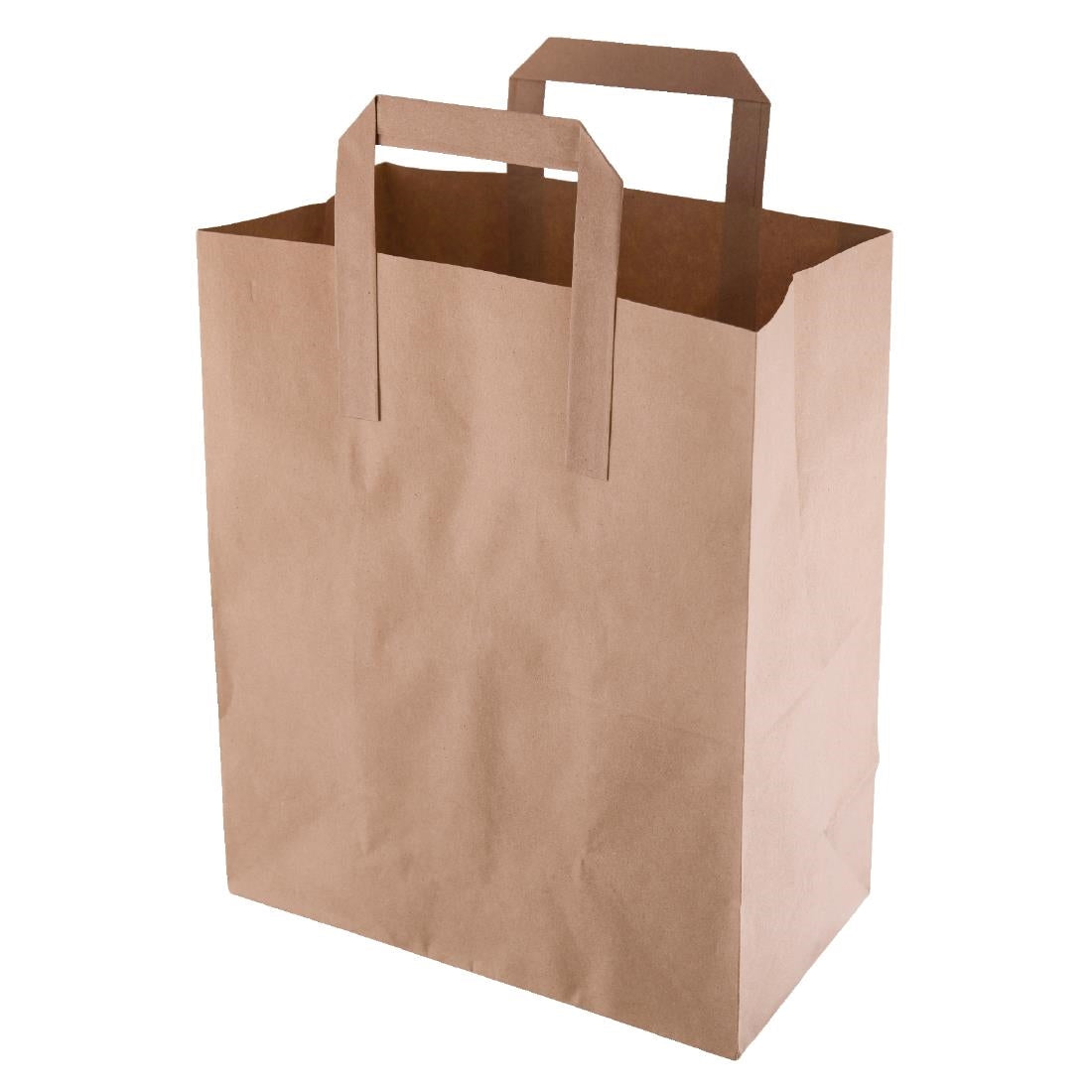 Fiesta Recyclable Flat Handle Brown Paper Bags Medium (250 Pack)