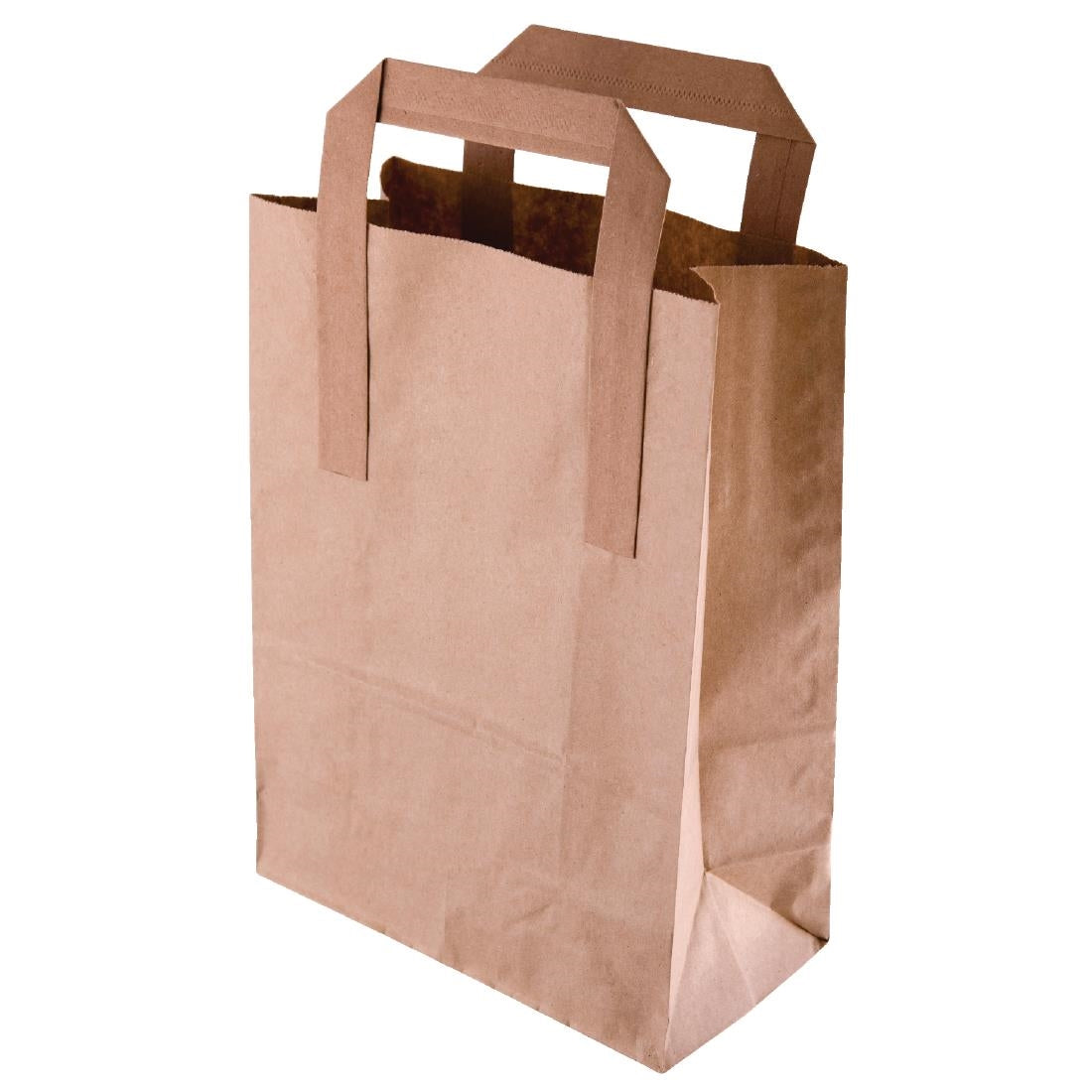 Fiesta Recyclable Flat Handle Brown Paper Bags Large (250 Pack)